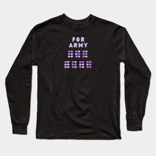 For ARMY Purple Hearts Braille (The Astronaut by Jin of BTS) Long Sleeve T-Shirt
